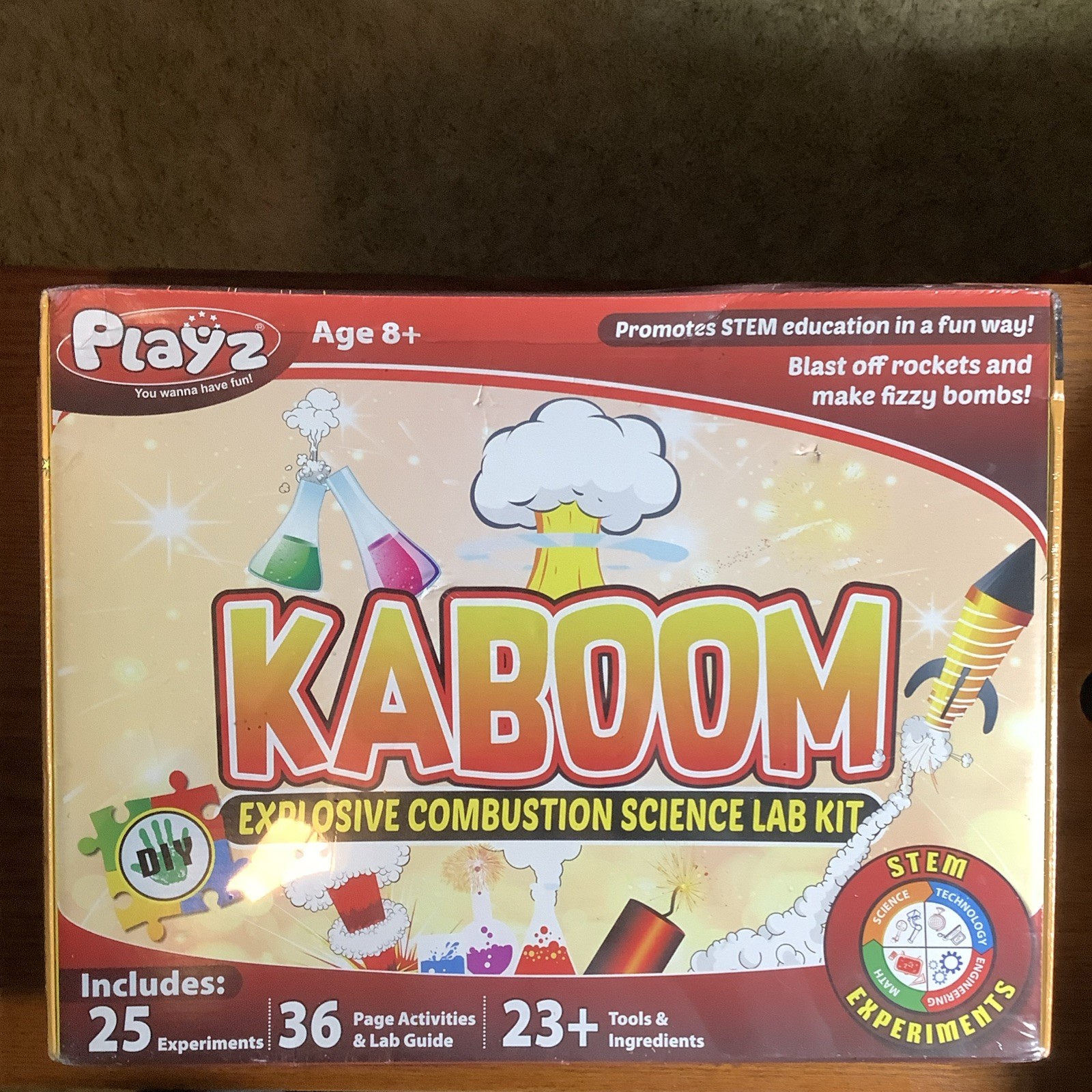 Playz Kaboom Explosive Combustion Science Lab Kit STEM 25 Experiments Age 8+