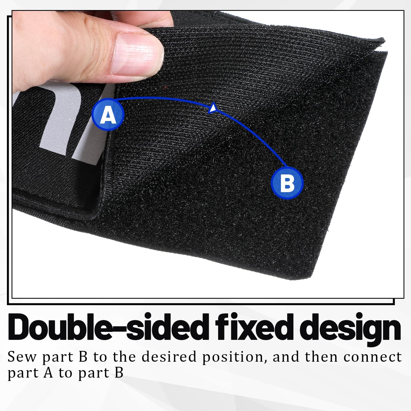 Security Patch, 2 Pcs Reflective Hook and 27*10cm, 14*6.5cm, Black