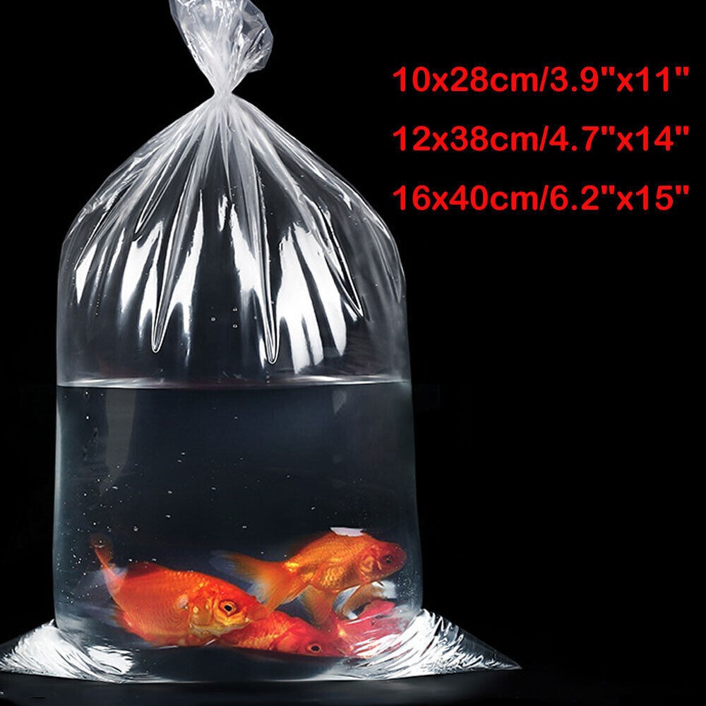 50/100pcs Plastic Aquarium Fish Breathing Bags Breather Bag Transport Long Life