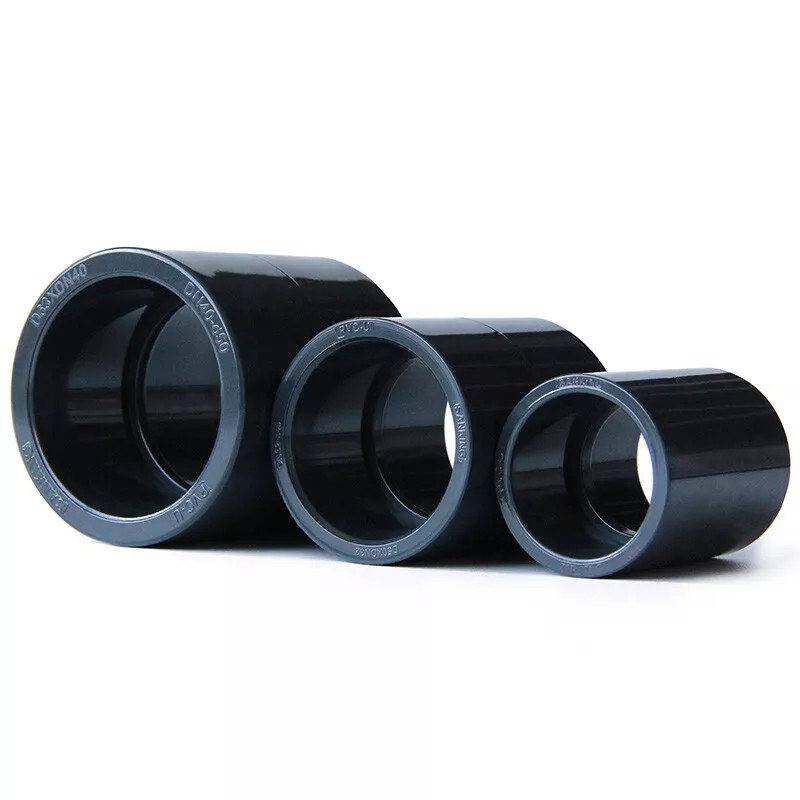 PVC Direct Pipe Fitting Straight Water Pipe Socket Coupling Joint ID 20mm~110mm
