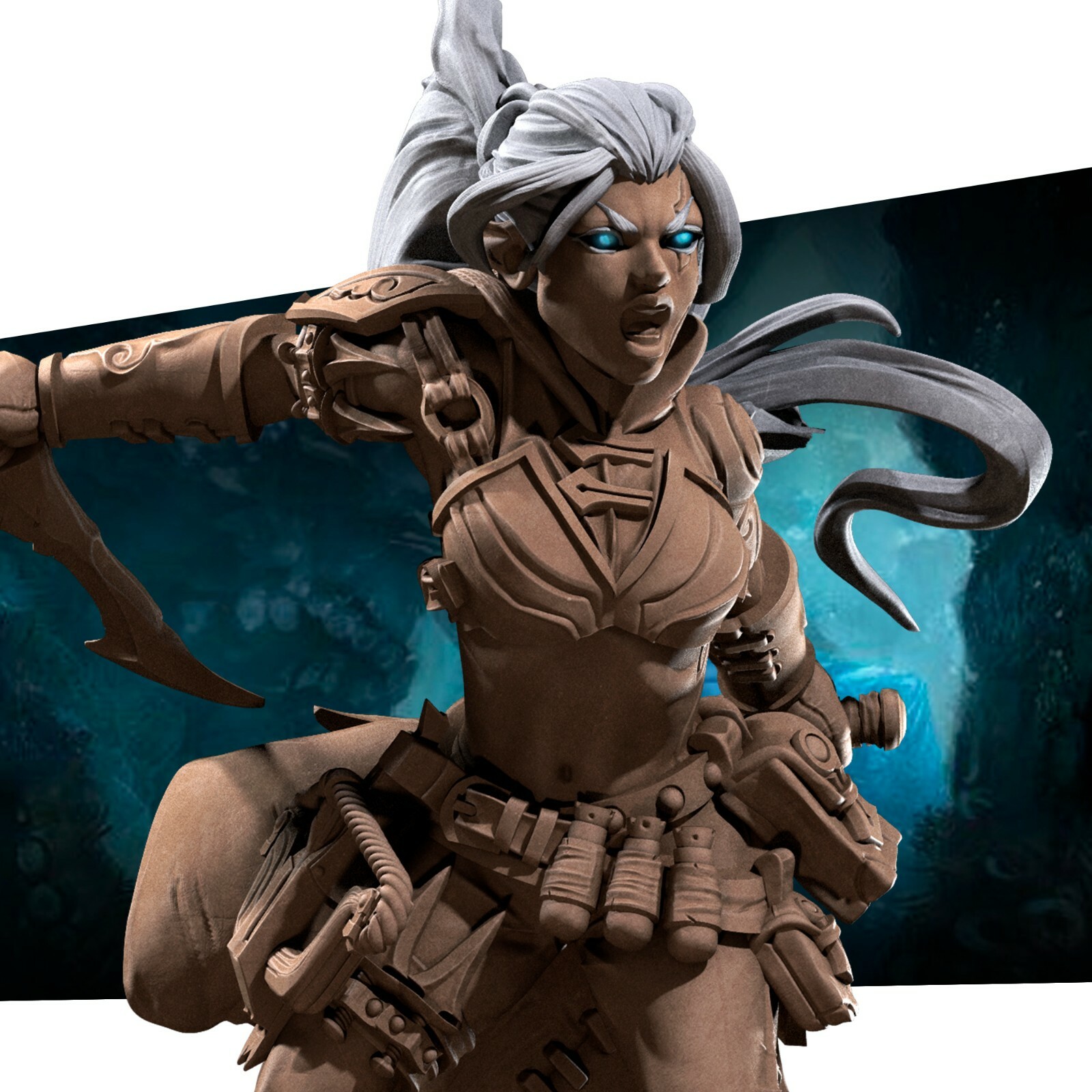 Air Genasi Ranger Rogue Female - Bite the Bullet - 32mm Fantasy D&D Miniature