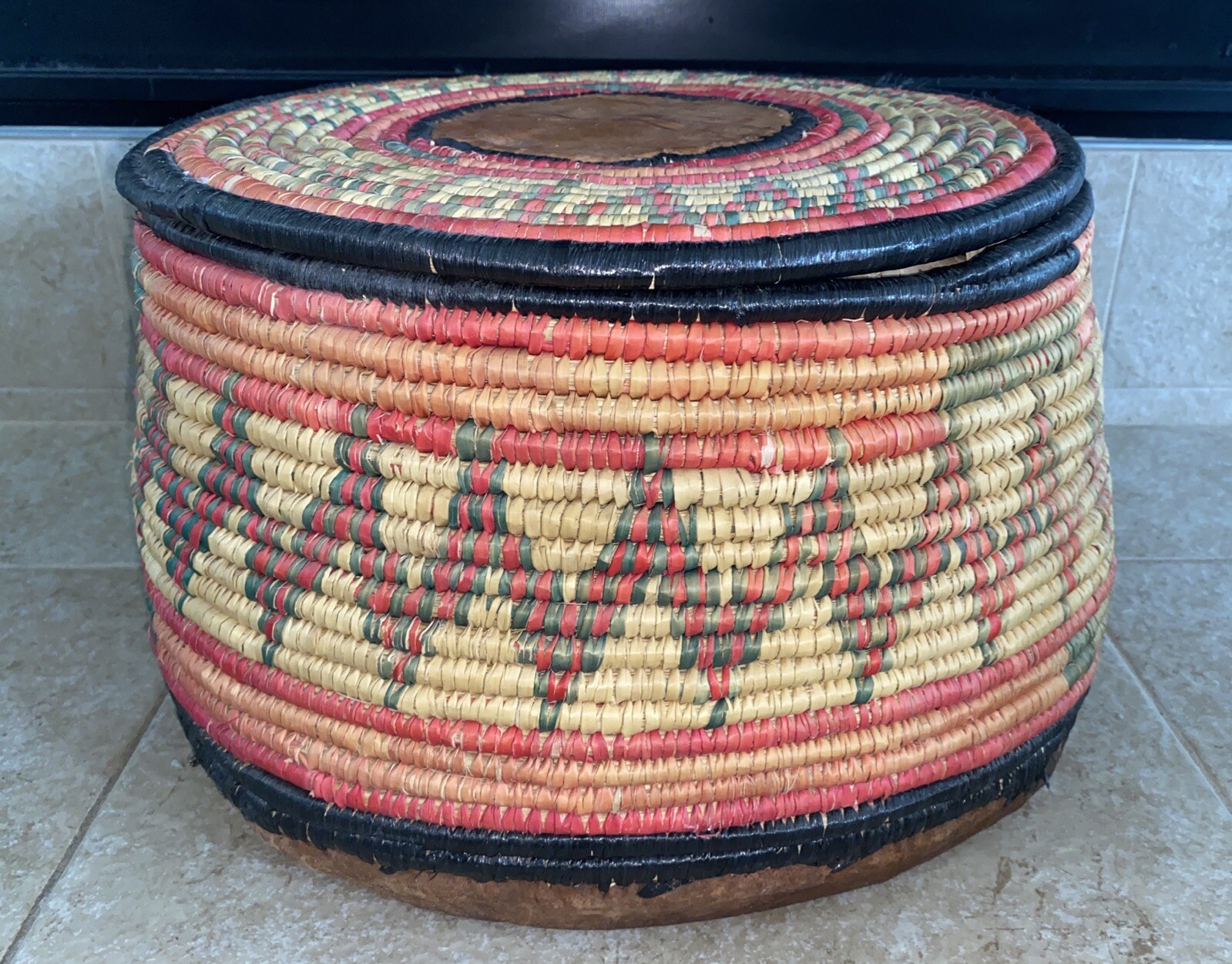 Vintage Large Abha Bedouin Coil Basket