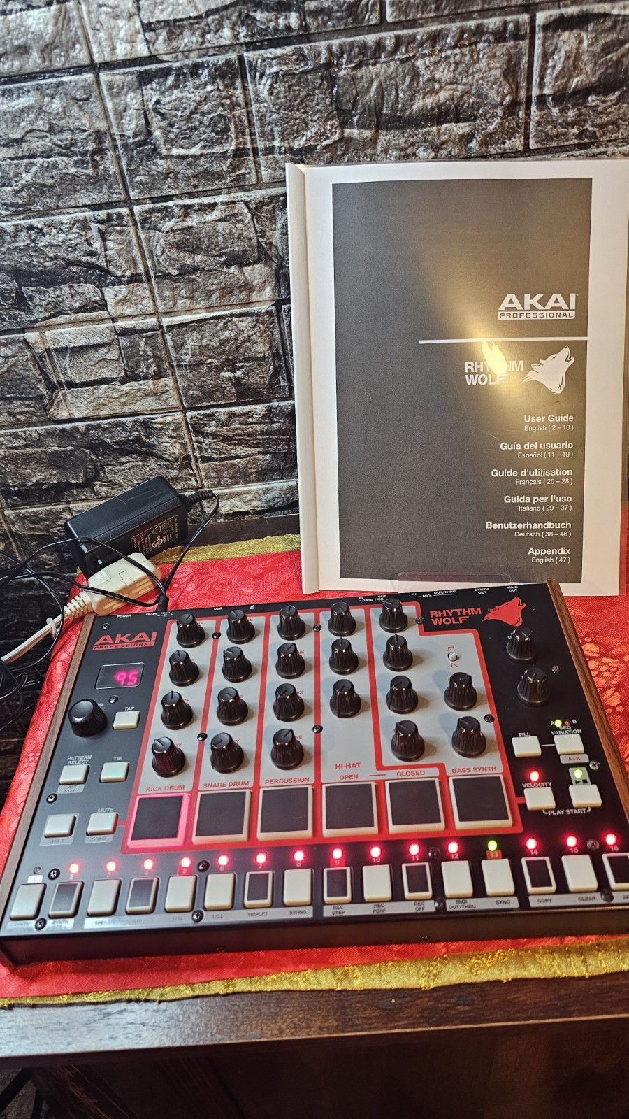Akai Professional Rhythm Wolf Analog Drum Machine Unit With OEM Power Cord