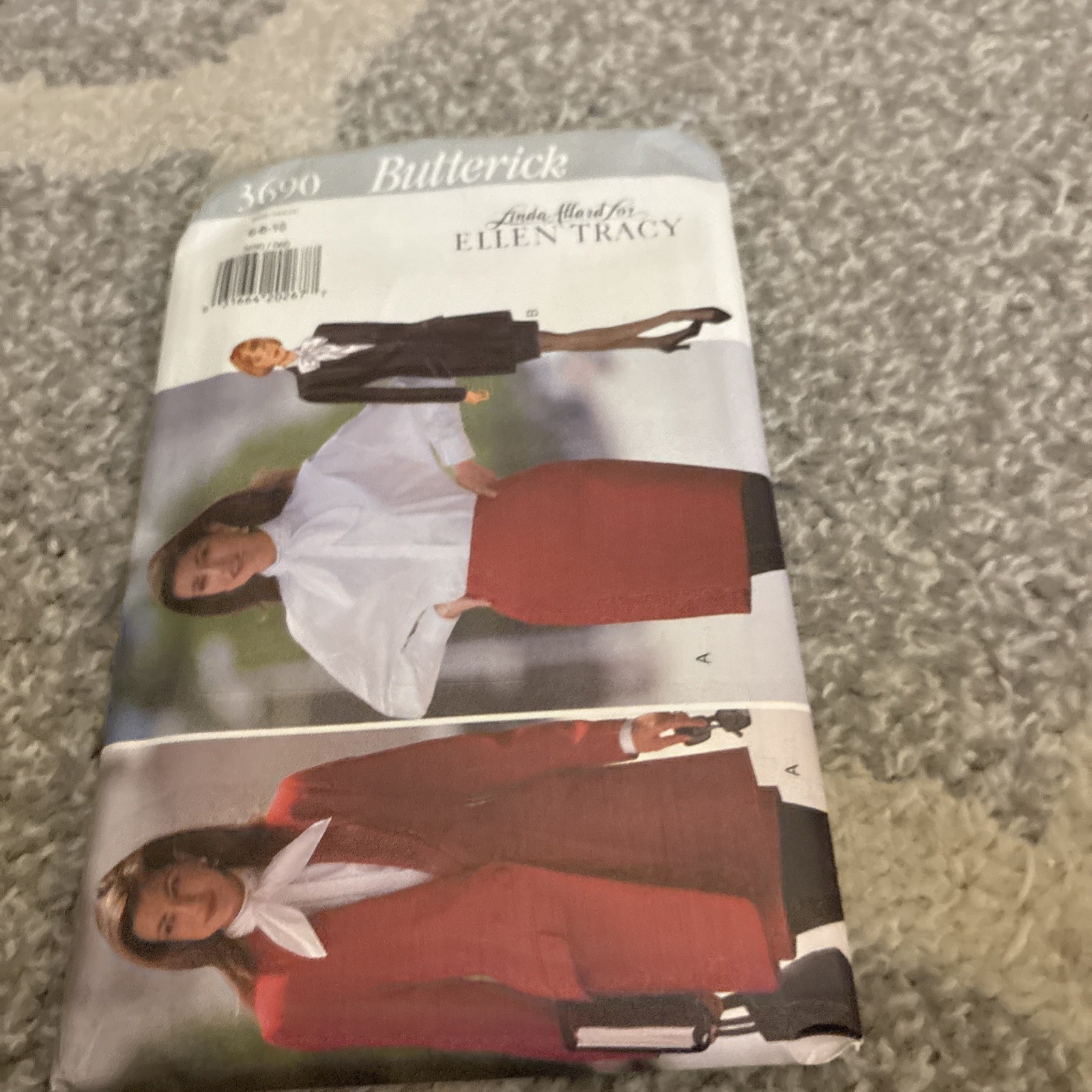 New Sealed Butterick Sewing Pattern 3690 Ellen Tracy Size 6-8-10 Jacket, Bouse