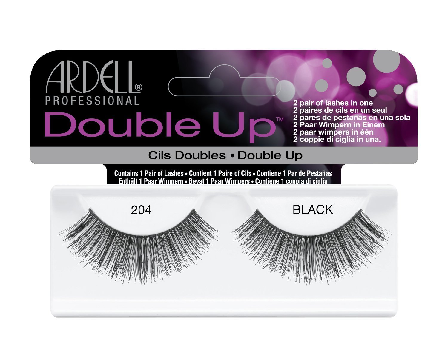12 Pairs Ardell Double Up 204 Fashion Lash Fake Eyelashes Black 61421