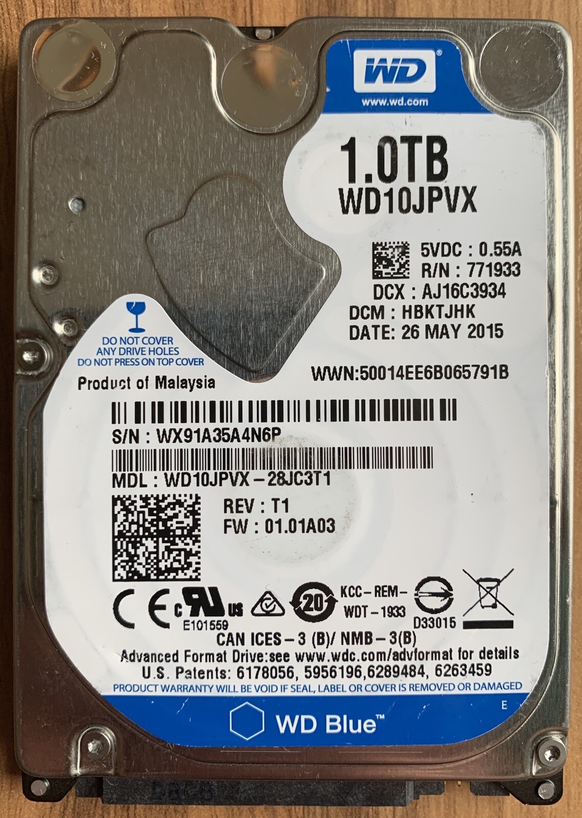 XBOX ONE X INTERNAL 1TB Western Digital HARD DISK DRIVE REPLACEMENT PART SATA WD