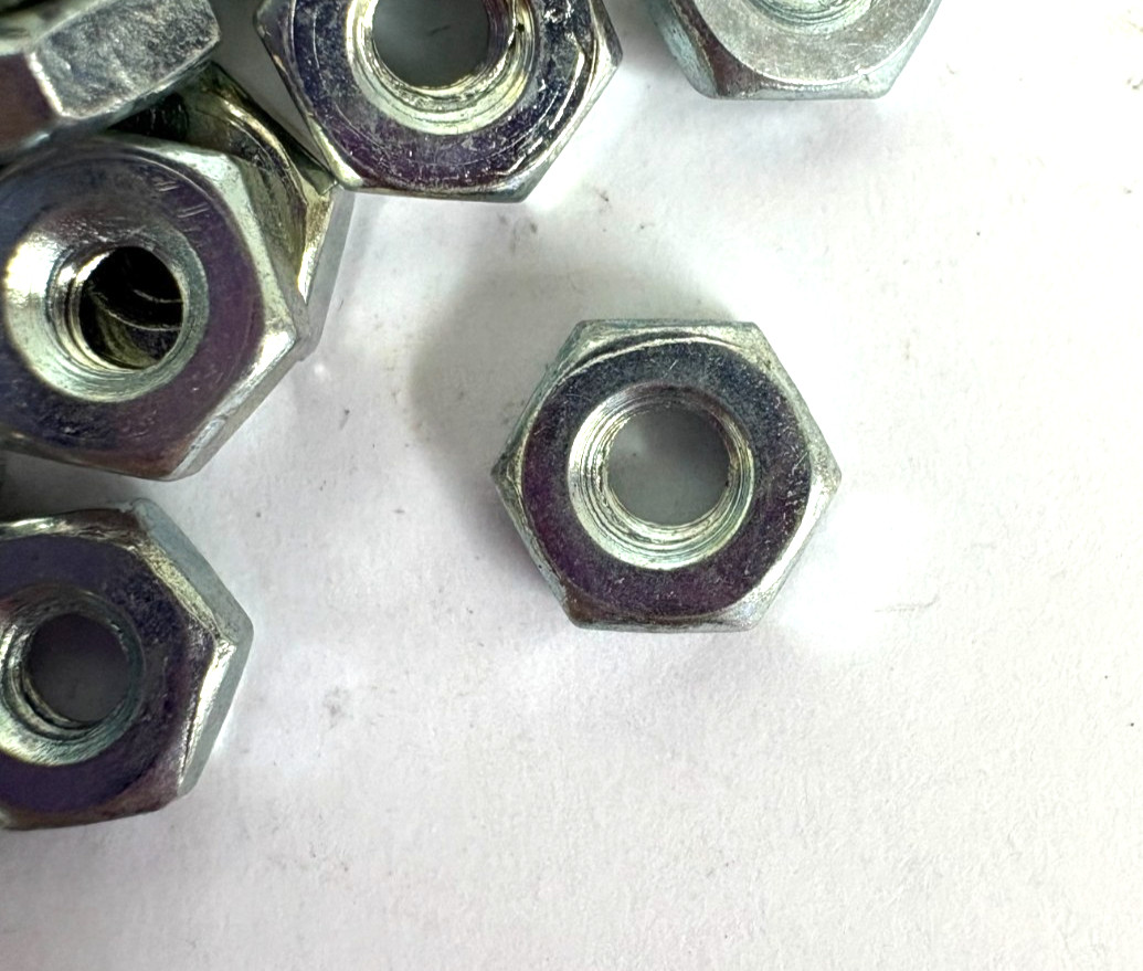 6-32 MACHINE SCREW HEX NUTS ZINC GRADE 2 - 100PCS