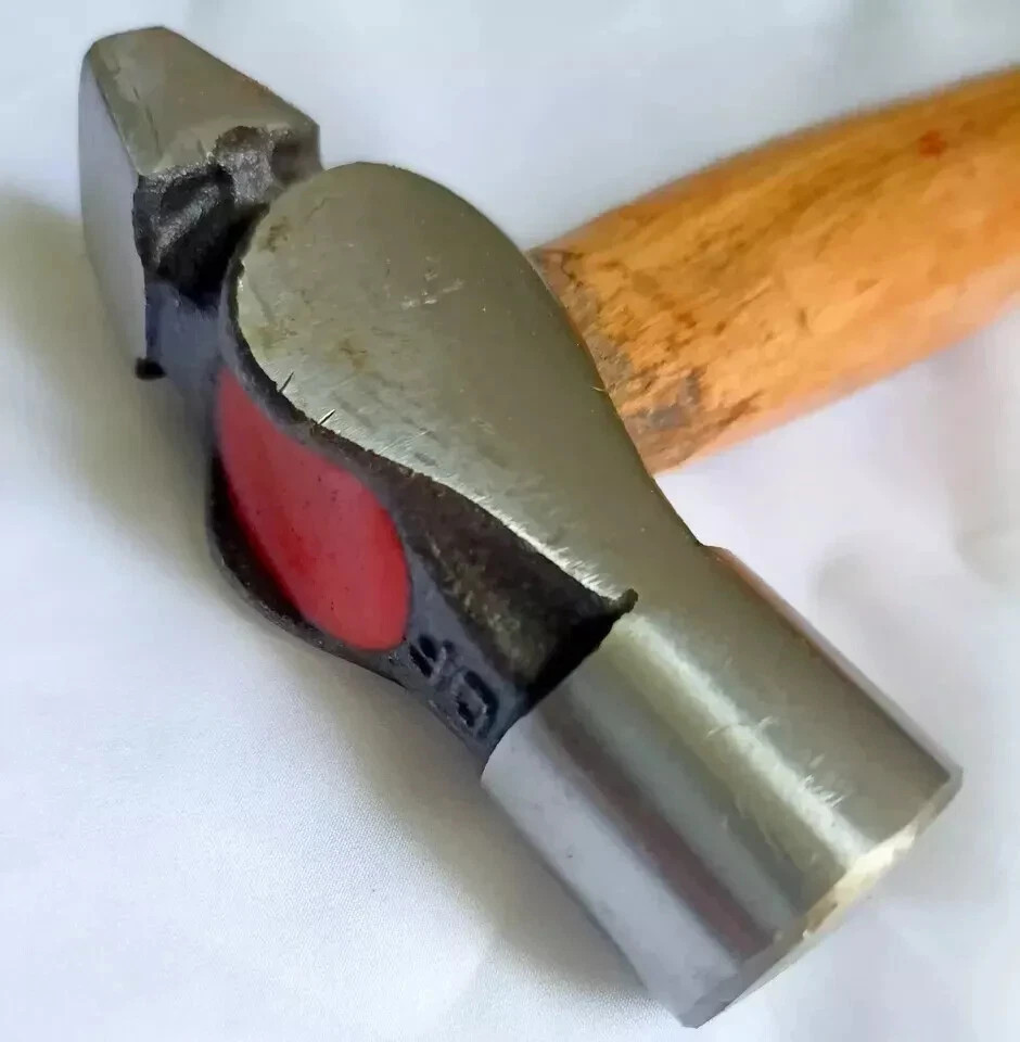 Black Iron Hammer Blacksmith Tool Wooden Handle Forging Equipment Vintage