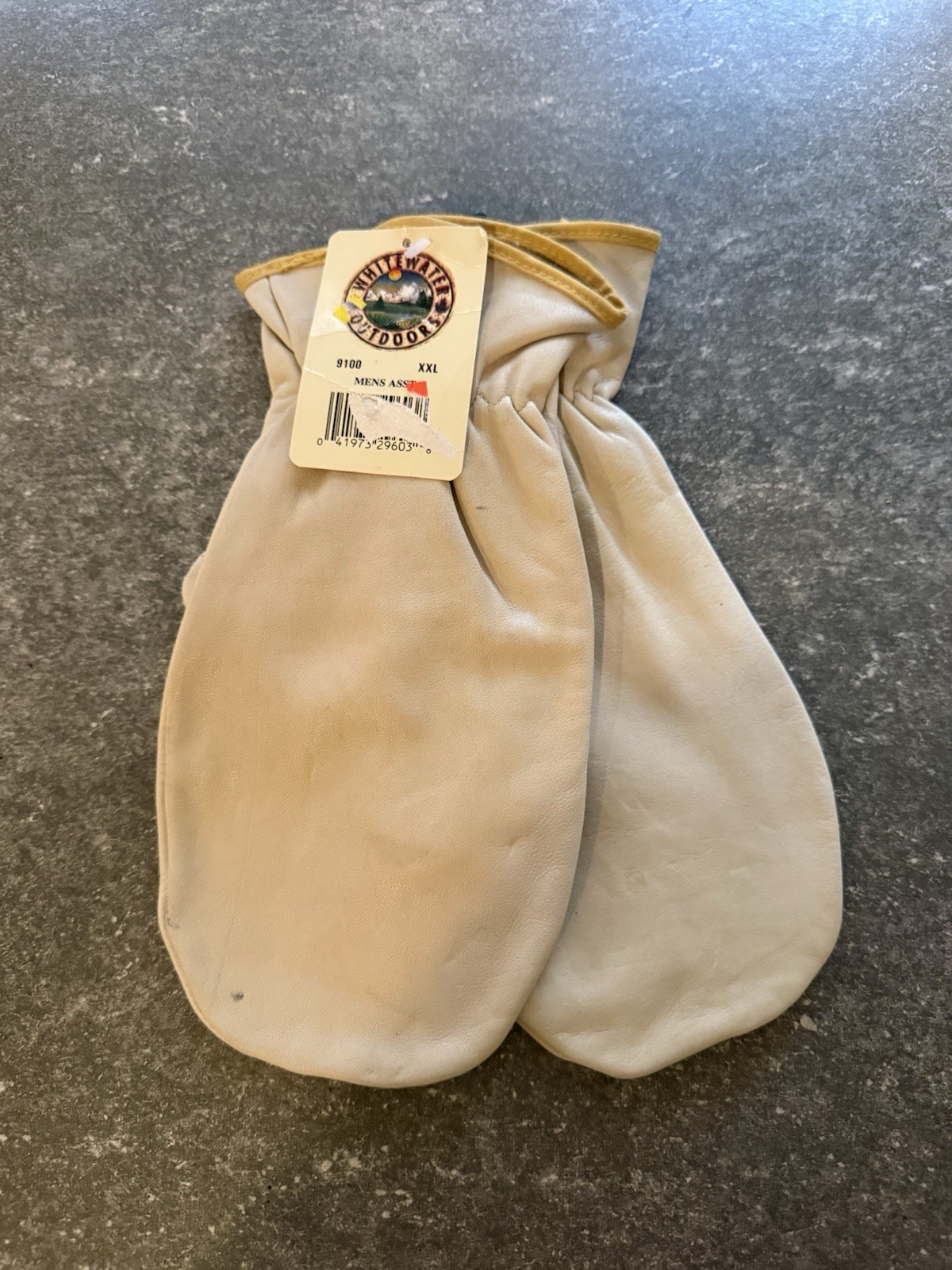 Whitewater Outdoors New Old Stock Leather Mittens XL