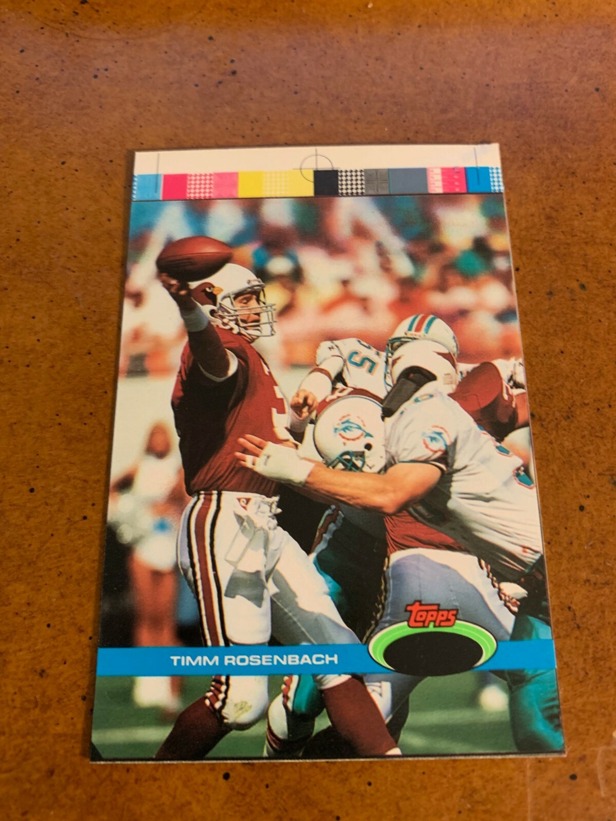 1991 Stadium Club Football Pre Production Proof Timm Rosenbach Phoenix Cardinals