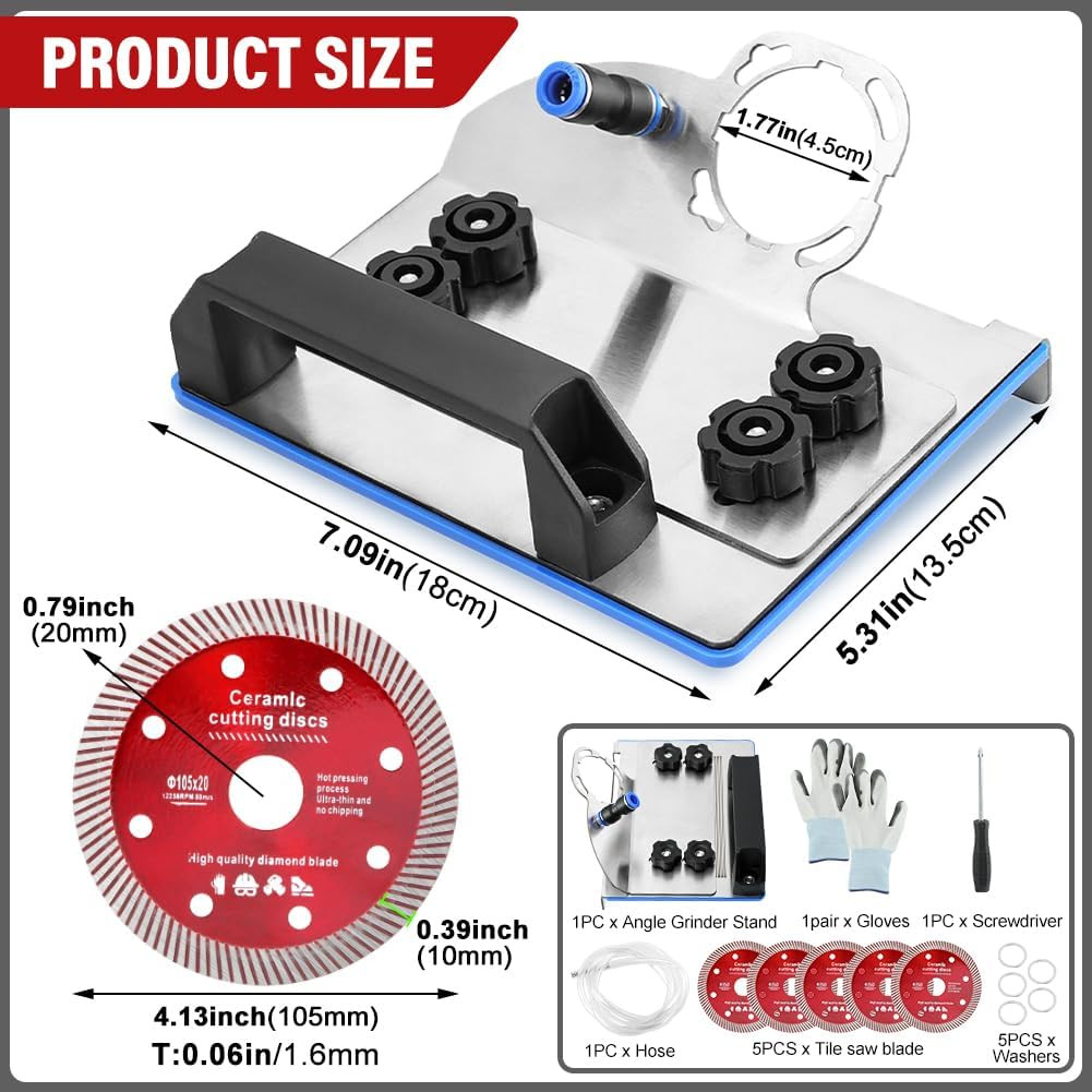 Universal 45° Tile Chamfering Tool Stand for Angle Grinder - 100-Type