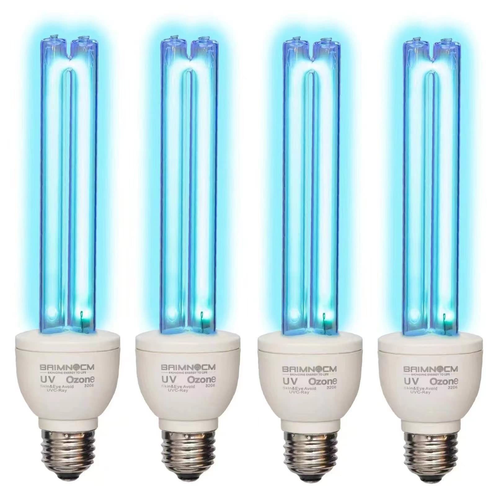 BAIMNOCM 4-Pack 25W UV Light Bulb w/ Ozone, UVC Lamp 185/254nm, E26 Base