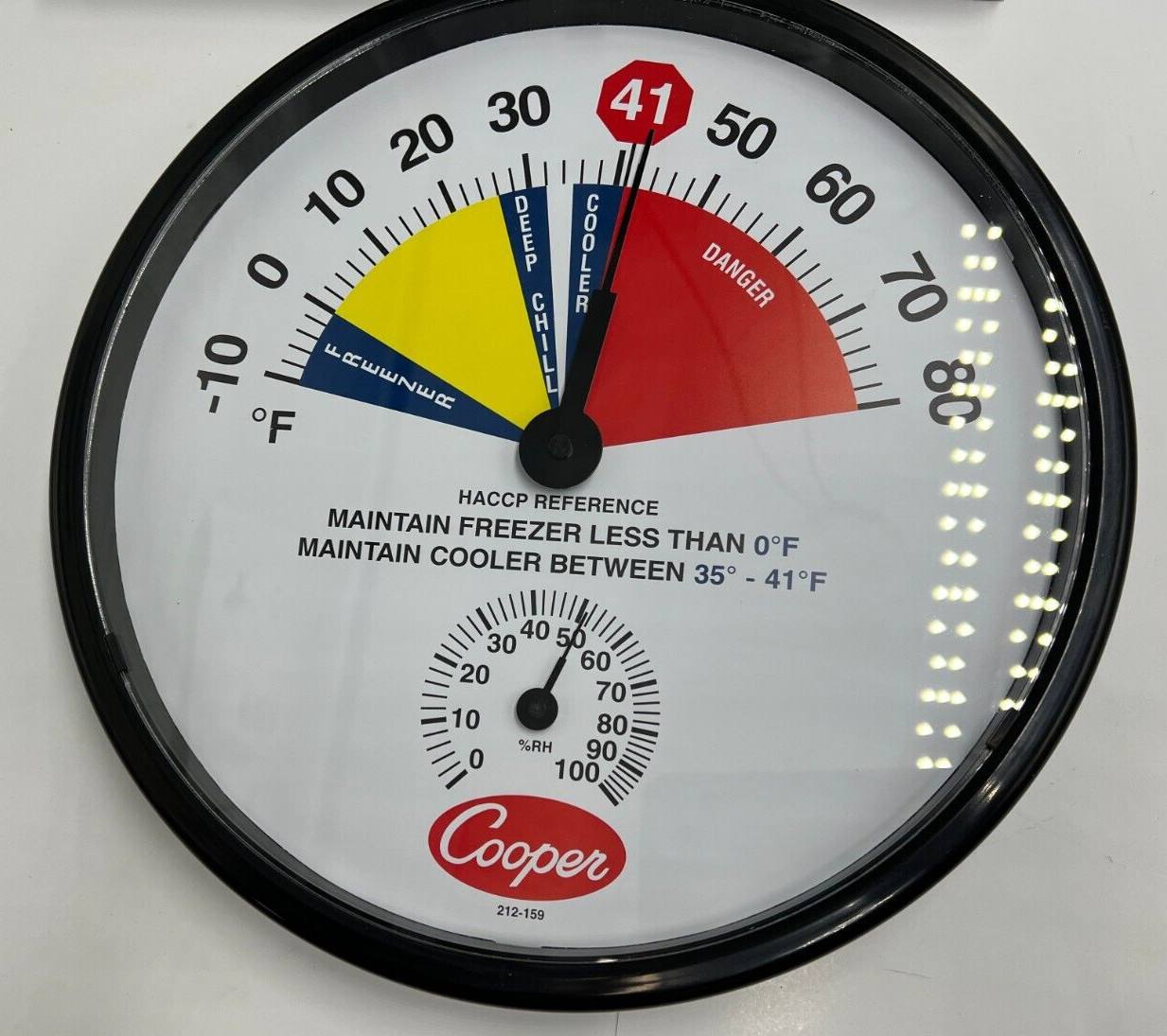 Cooper-Atkins Cooler / Freezer Thermometer 212-159-8  -10 to 80°F 0 to 100% RH