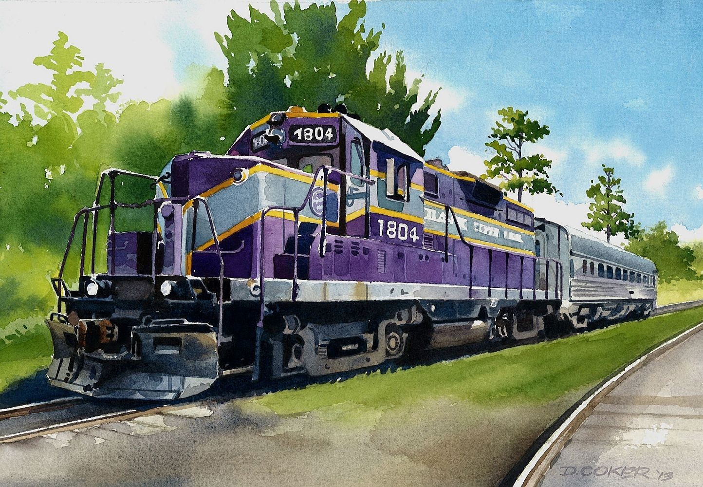 Gold Coast Railroad Museum Miami Florida EMD GP7 Diesel Locomotive Art Notecards