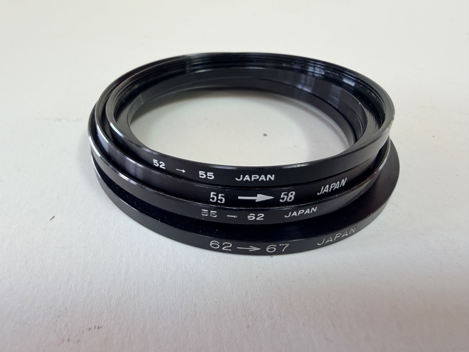 Metal Camera Step Up Adapter Rings Lot 52-55 55-58 55-62 62-67 Japan Lens Filter