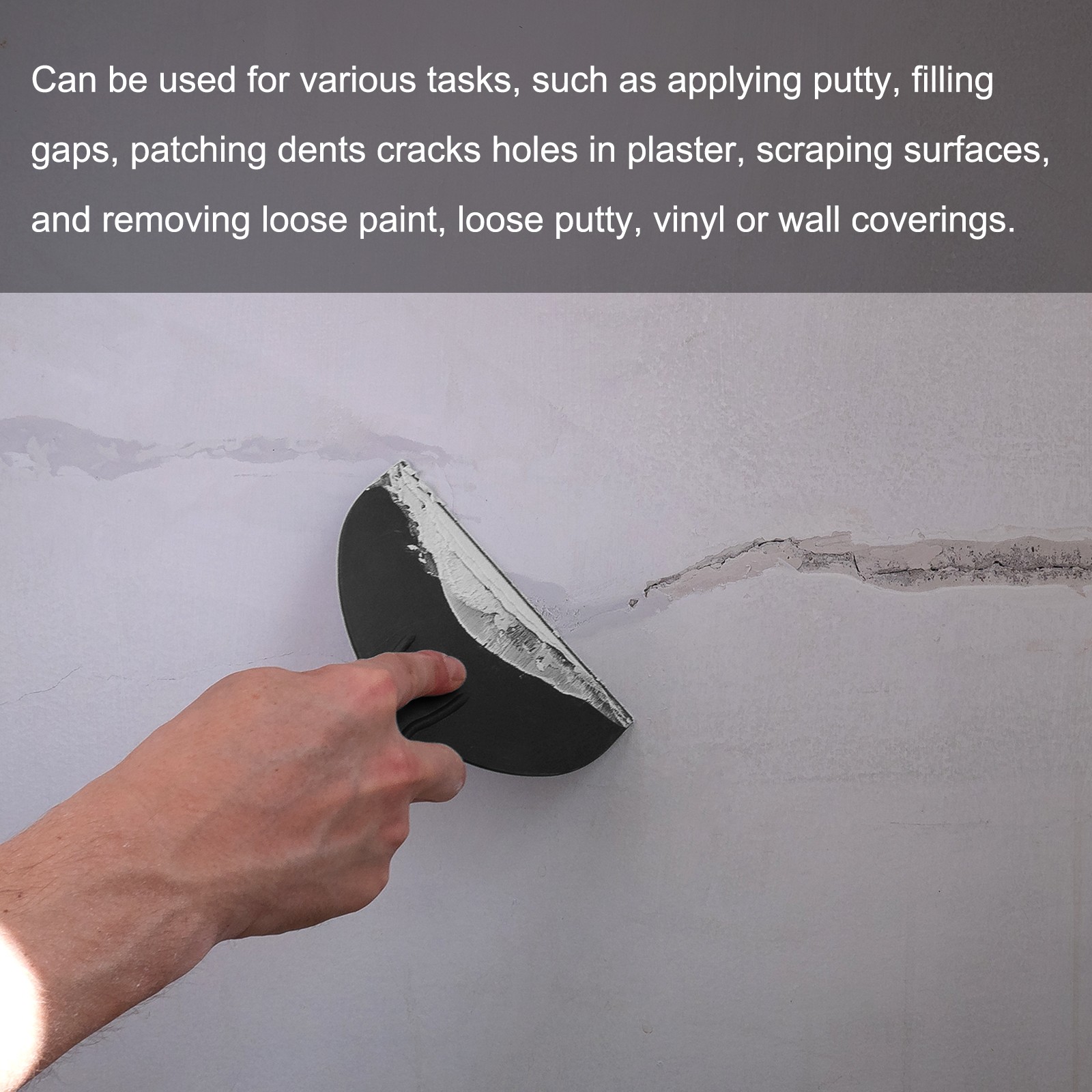 10 Pack Putty Scraper 2" Width 6mm Thin Plastic Putty Knife Black
