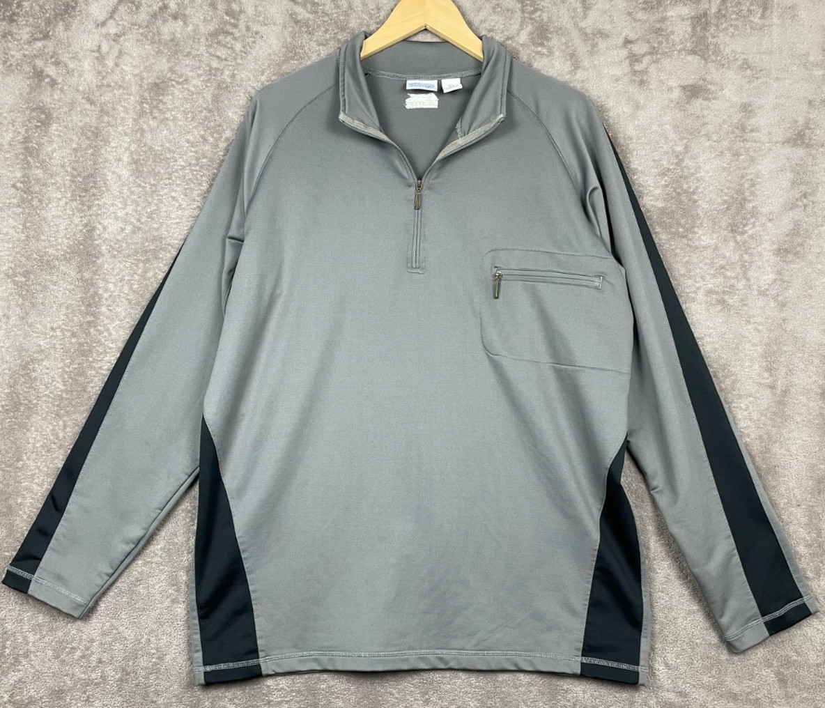 Slazenger Golf 1/4 Zip Pullover Mens Large Gray Performance Stretch Long Sleeve