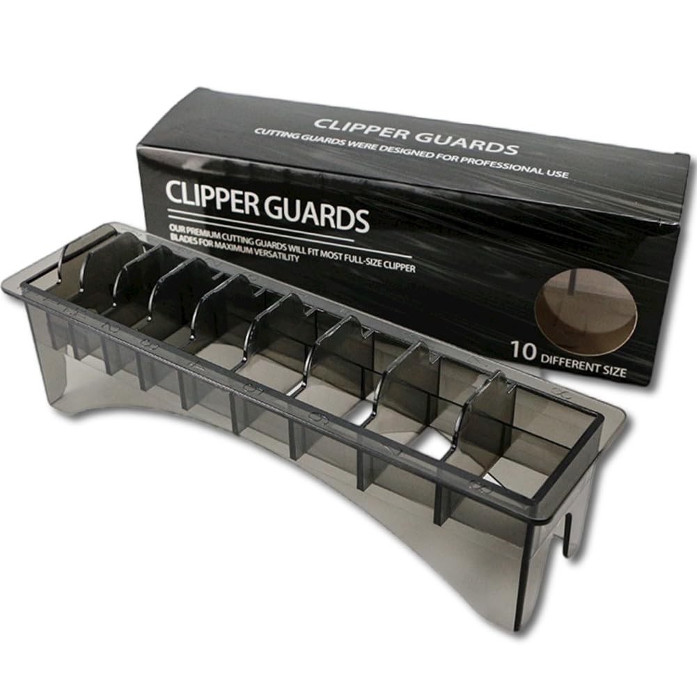 HuGuWdy Clipper Guard Holder，Clipper Holder with 10 Slots 1 x Holder, Black