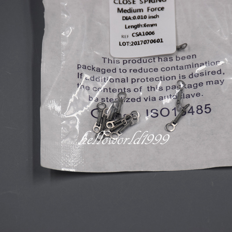 30 Packs 0.010inch 6mm Dental Medium Force Closed Coil With Spring Lock Eyelet