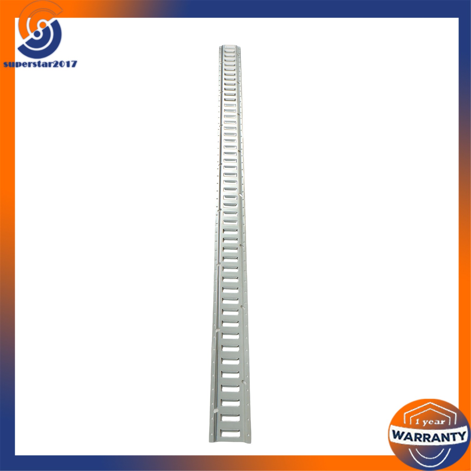 6 Pack 8 Foot Silver E Track Rails, Zinc Plated For Long Cargo Trailer Tie Down