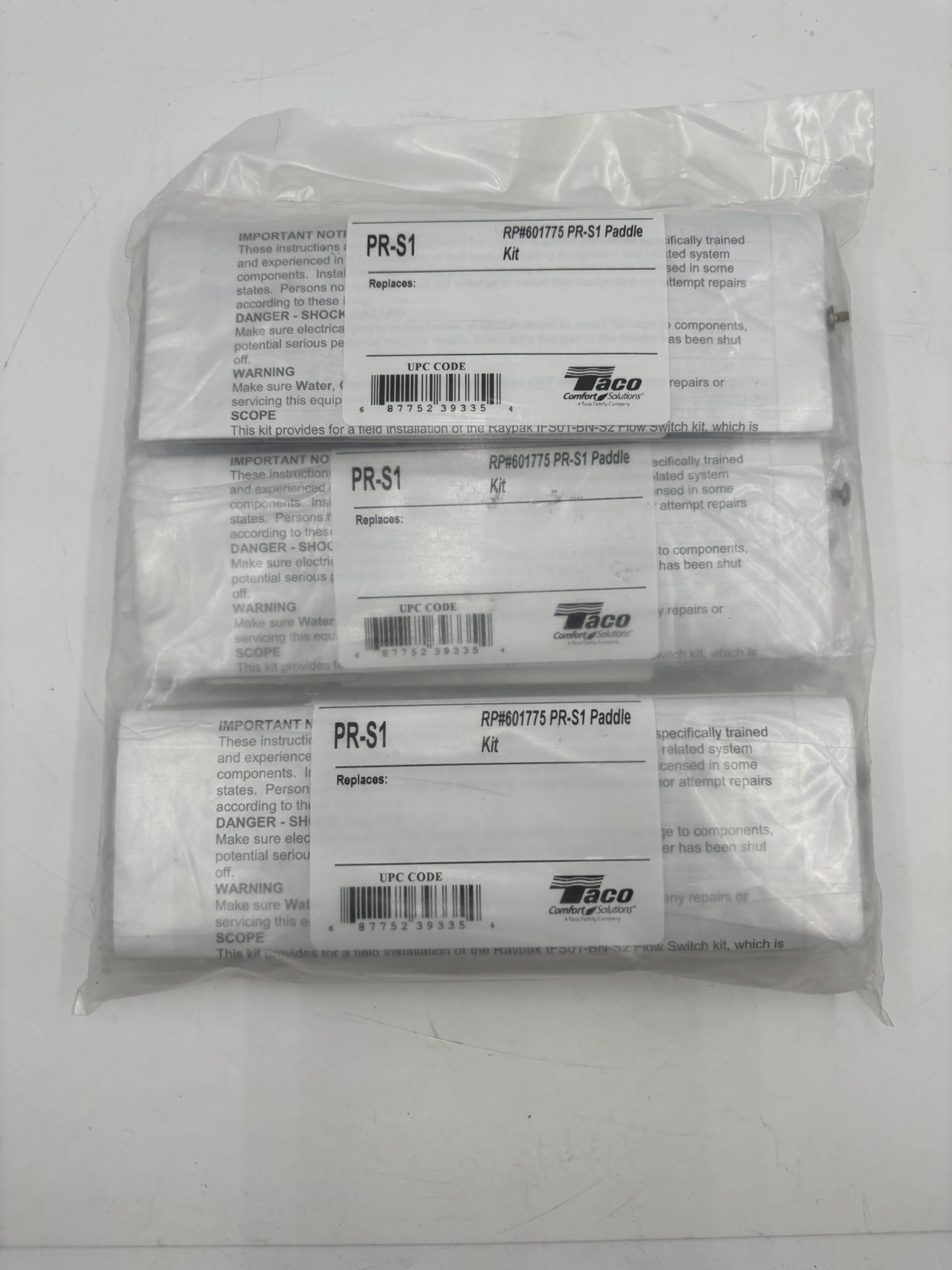 Qty 10 Raypak Taco Flow Switch Paddle Kit RP#601775 PR-S1, 007142F 010026F