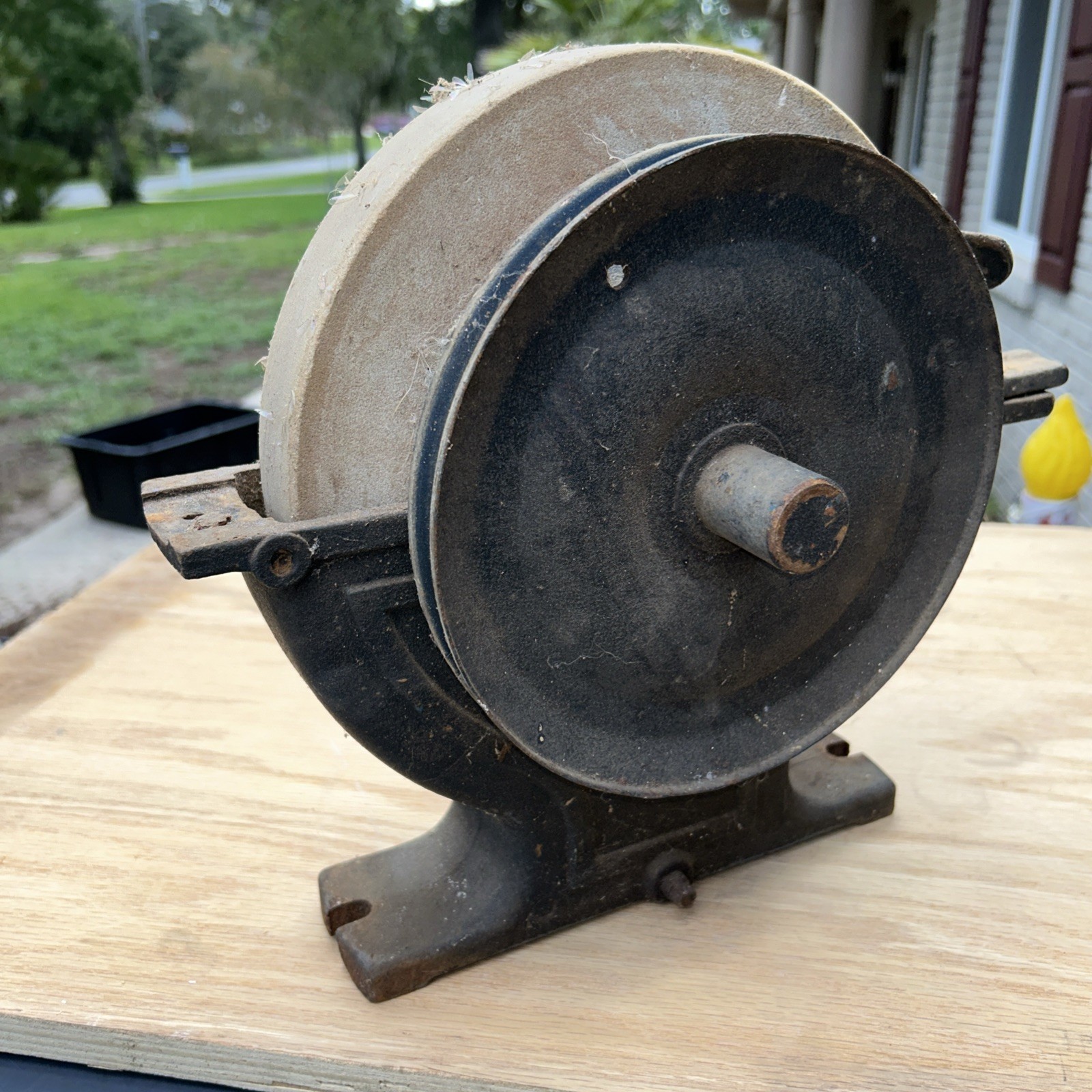 Wet Grinder Sharpener Vintage Water Wheel with pully