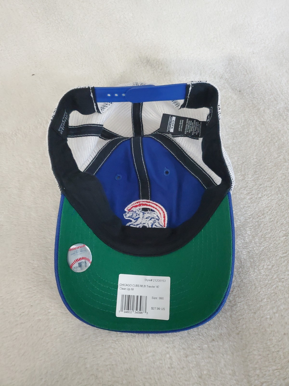 MLB CHICAGO CUBS '47 TRAWLER MESH CLEAN UP SNAPBACK MENS HAT BLUE WHITE NEW