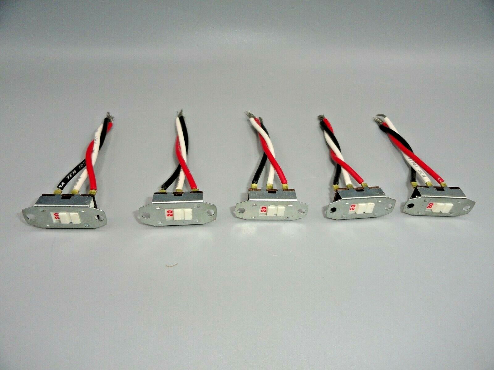 RECESSED SLIDE SWITCH W/FLYING LEADS .5A/125Vac (LOT OF 5 )
