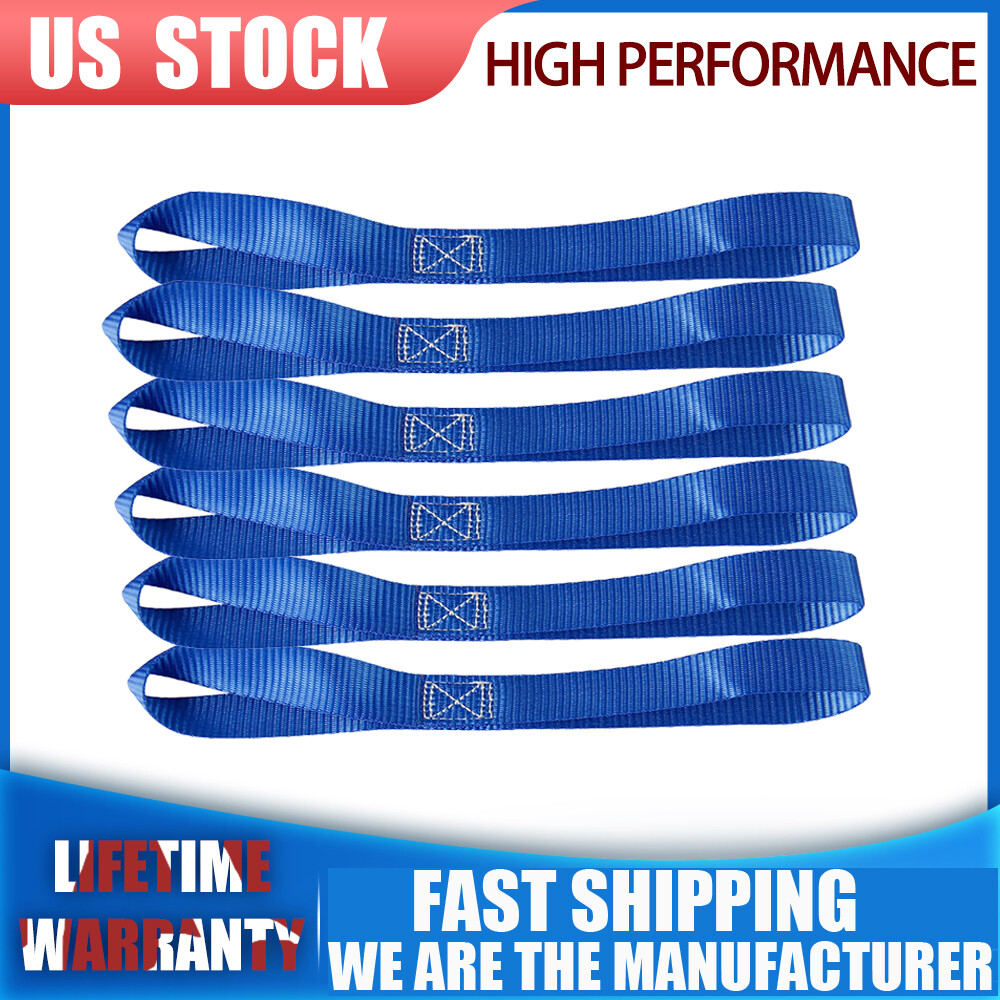 6Pack Soft Loop Tie Down Strap Ratchet 4500LBS For Motorcycle ATV UTV Heavy Duty