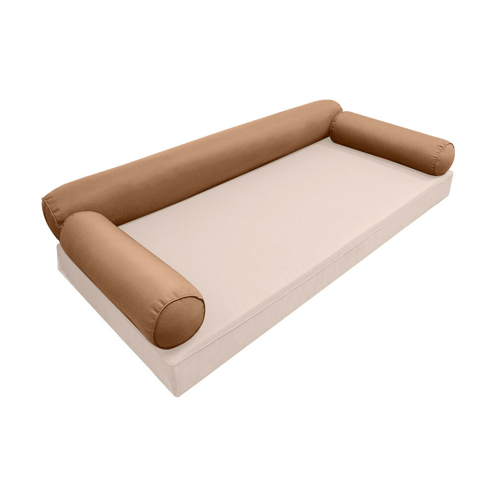 *COVER ONLY* Style6 Crib Size 50" x 8" Piped Trim Bolster Pillow SlipCover AD104