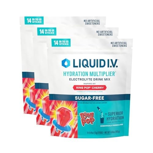 Liquid I.V. Sugar Free Hydration Electrolytes, Ring Pop, 42 Count 42