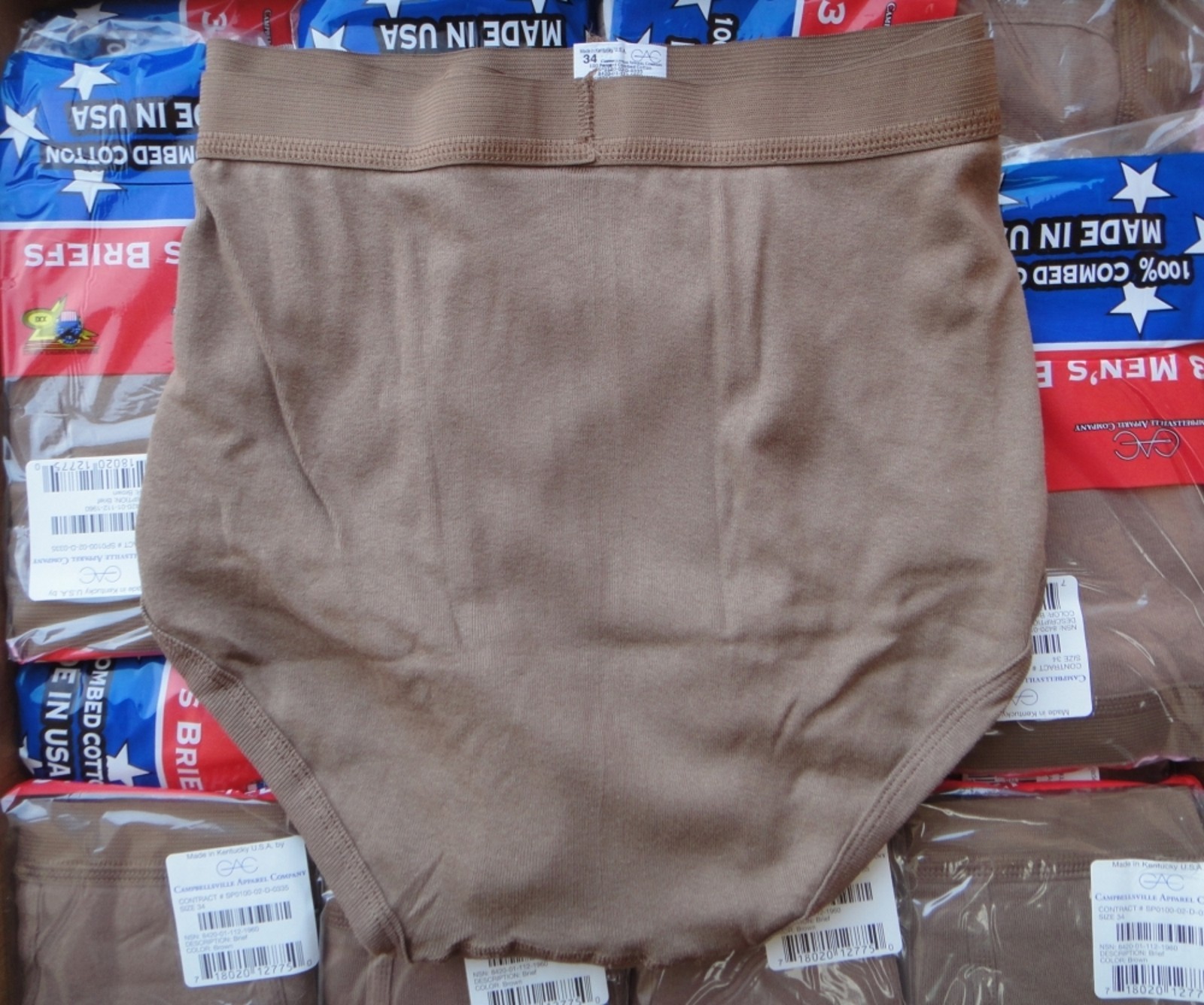 6 Pair US Military Men's BVD 100% Cotton Briefs**NEW**Size 34, 2 3-Packs