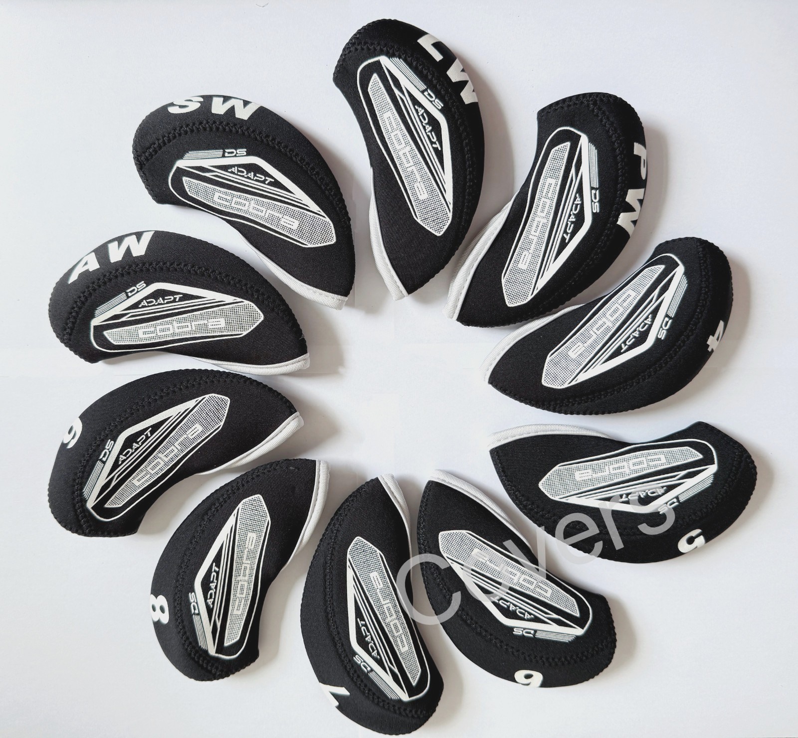 10Pcs Quality Black Cobra DS-ADAPT Neoprene Golf Iron Covers Headcover New Style