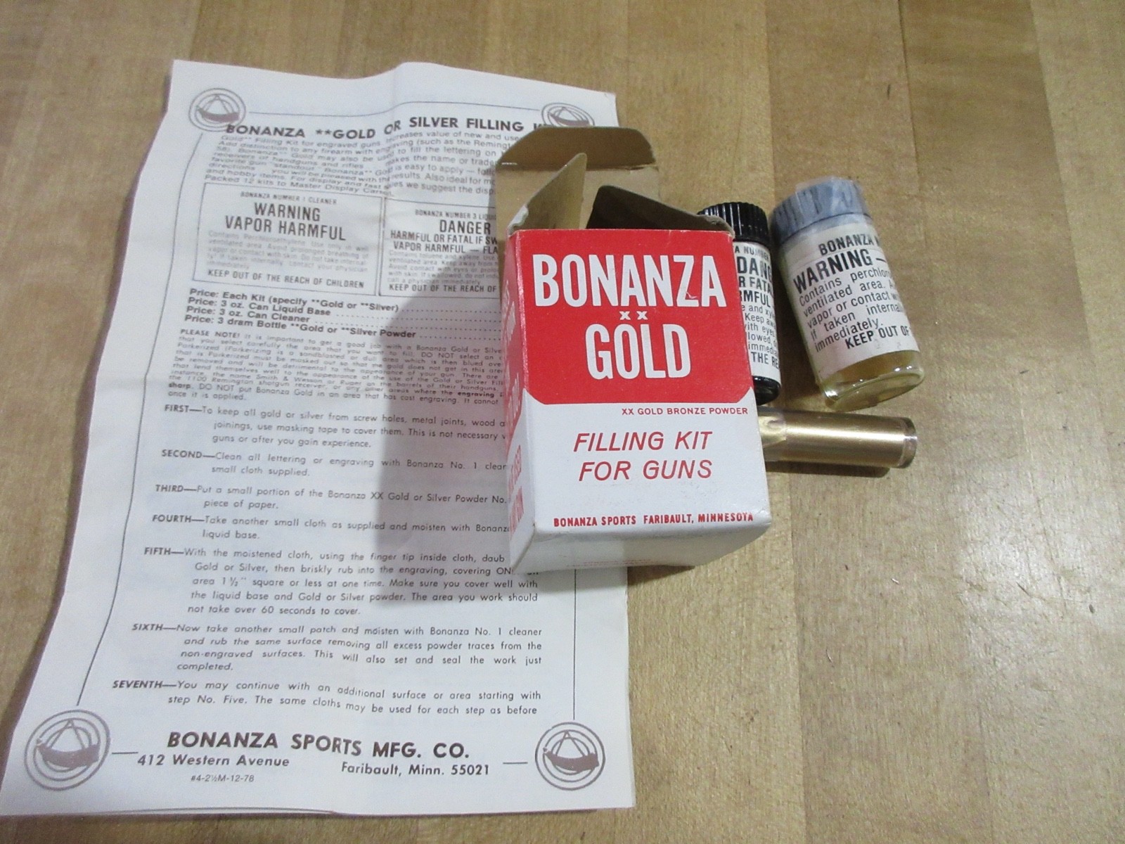 Bonanza Gold Filling Kit empty selling for box and containers only (w22)
