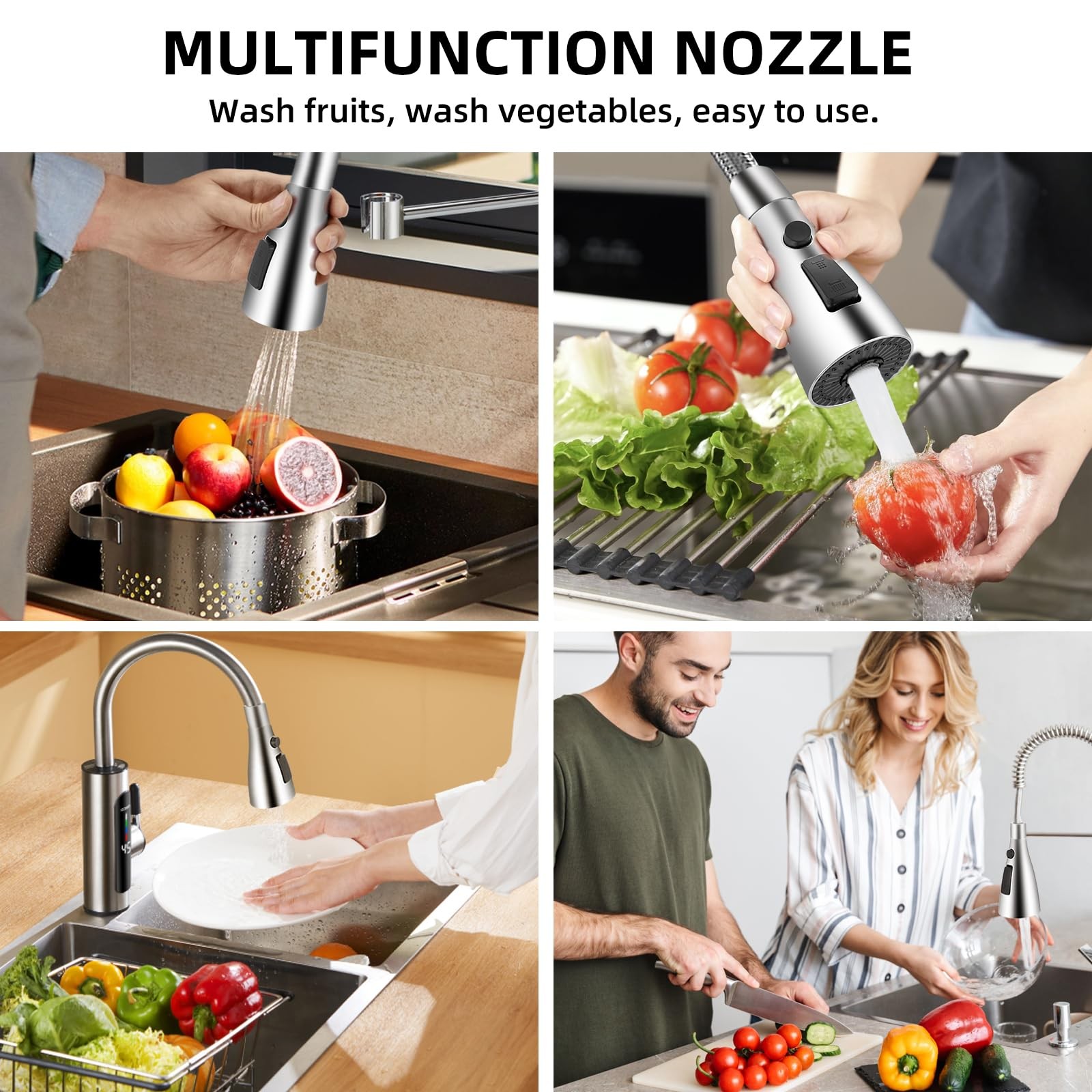 12 Pull Down Kitchen Faucet Head Adapter Kits,Multiple Sink Adapter-Black
