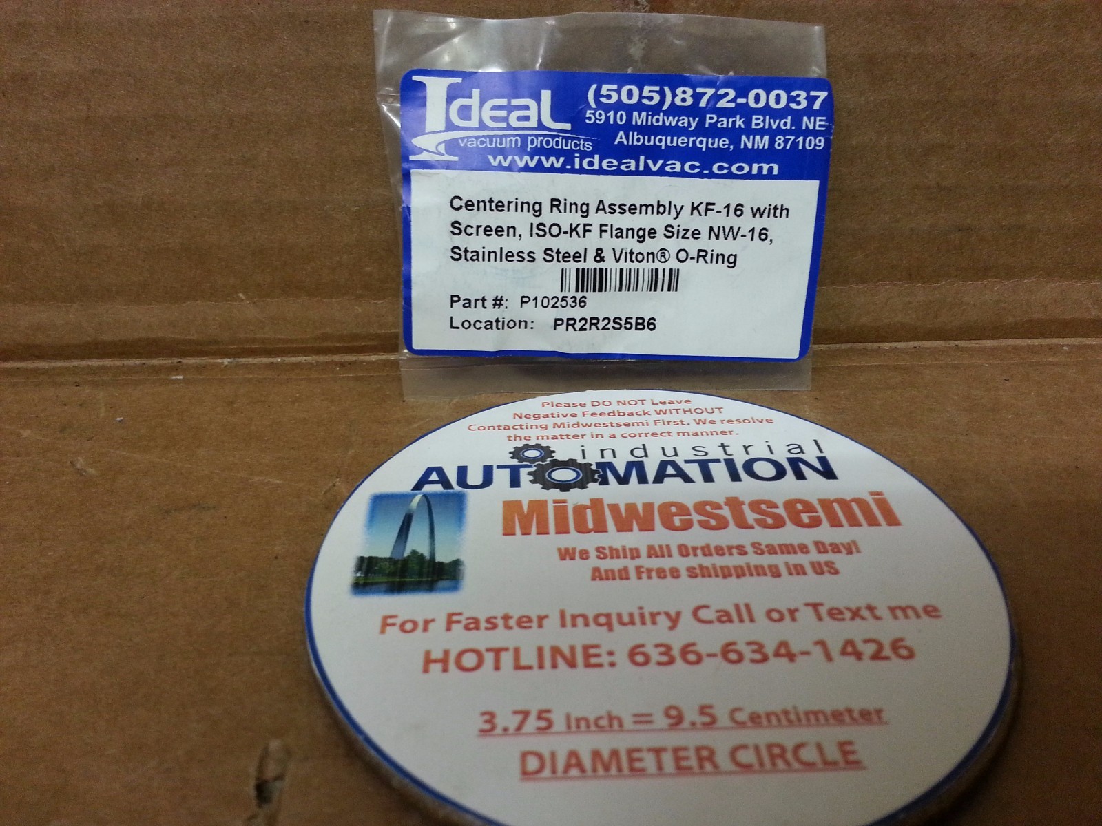 FREESHIPSAMEDAY IDEAL KF-16 CENTERING RING WITH SCREEN NW-16 VITON ORING P102536