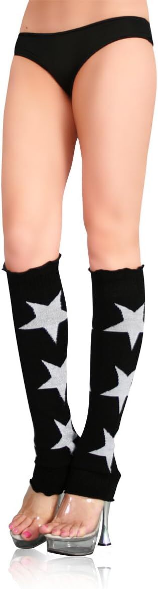 Lurex Star Leg Warmers Fancy Dress Halloween Adult Costume Accessory 2 COLORS