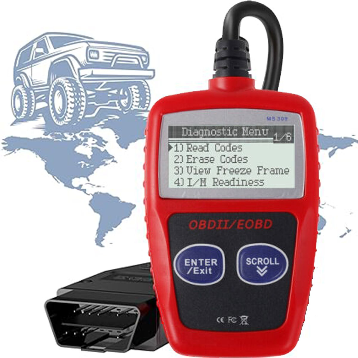 MS309 OBD2 Fault Code Reader Scanner OBDII Auto Diagnostic Tool