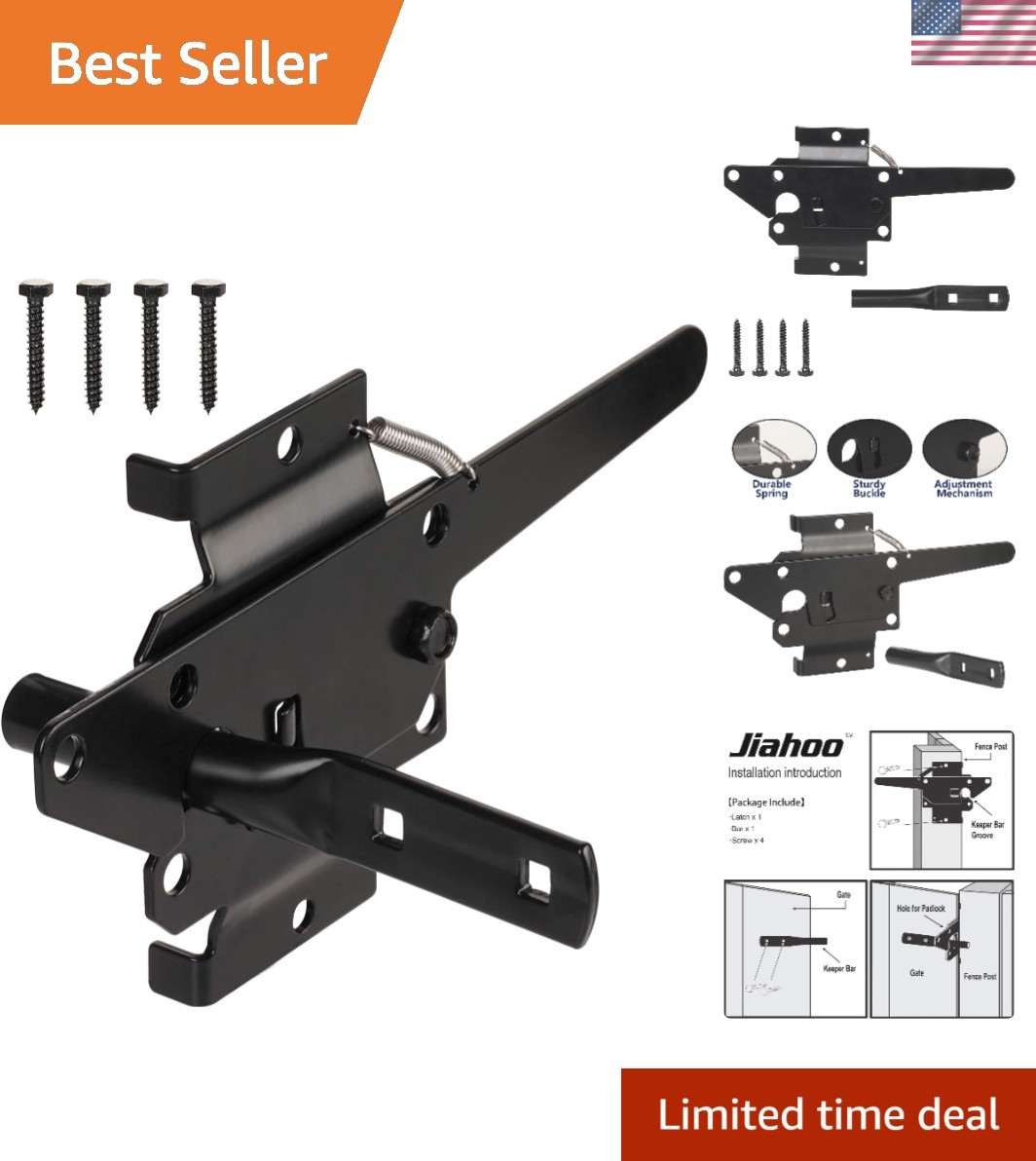Durable Automatic Finger Release Gate Latch - Versatile for Wood & Vinyl Fences