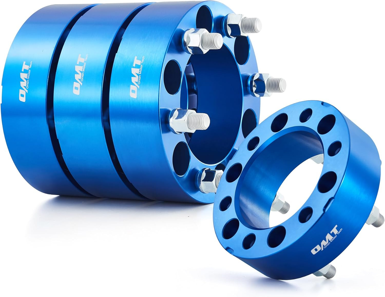 6x5.5 Wheel Spacers 2in Blue M14x1.5 Studs 108mm Bore for Chevy Silverado GMC