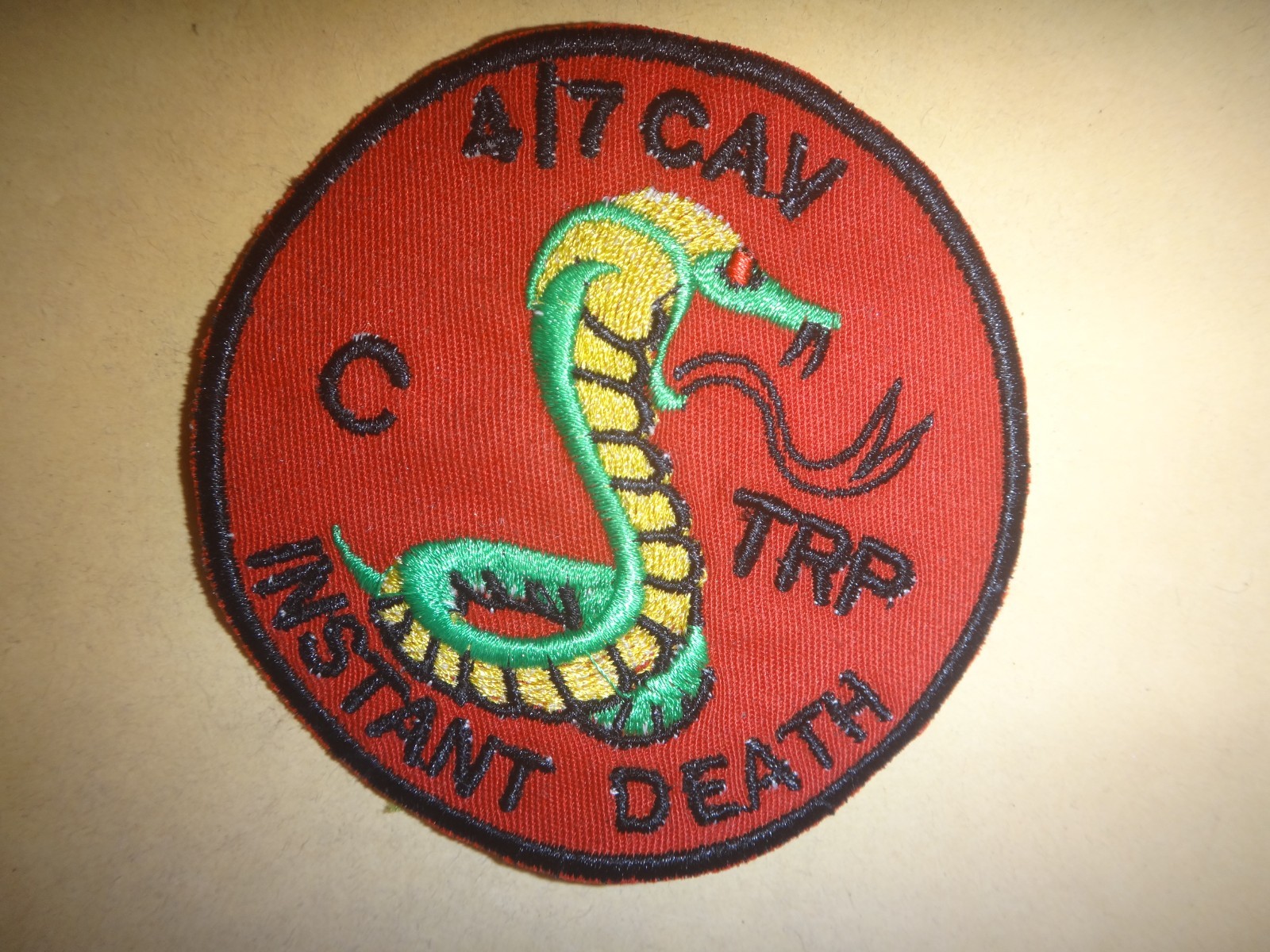 Vietnam War C Troop 4th Squadron 7th Cavalry Regiment INSTANT DEATH Patch