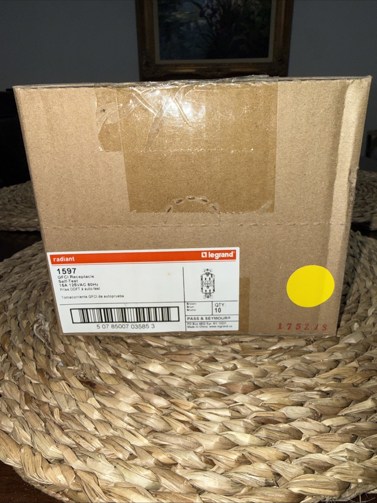 Legrand 1597 Brown GFCI Receptacle 15A 125V Self Test 10 Pack