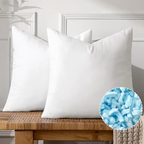 Shredded Memory Foam Pillow Inserts, Set of 2 20x20 20x20 Inch (Pack of 2)