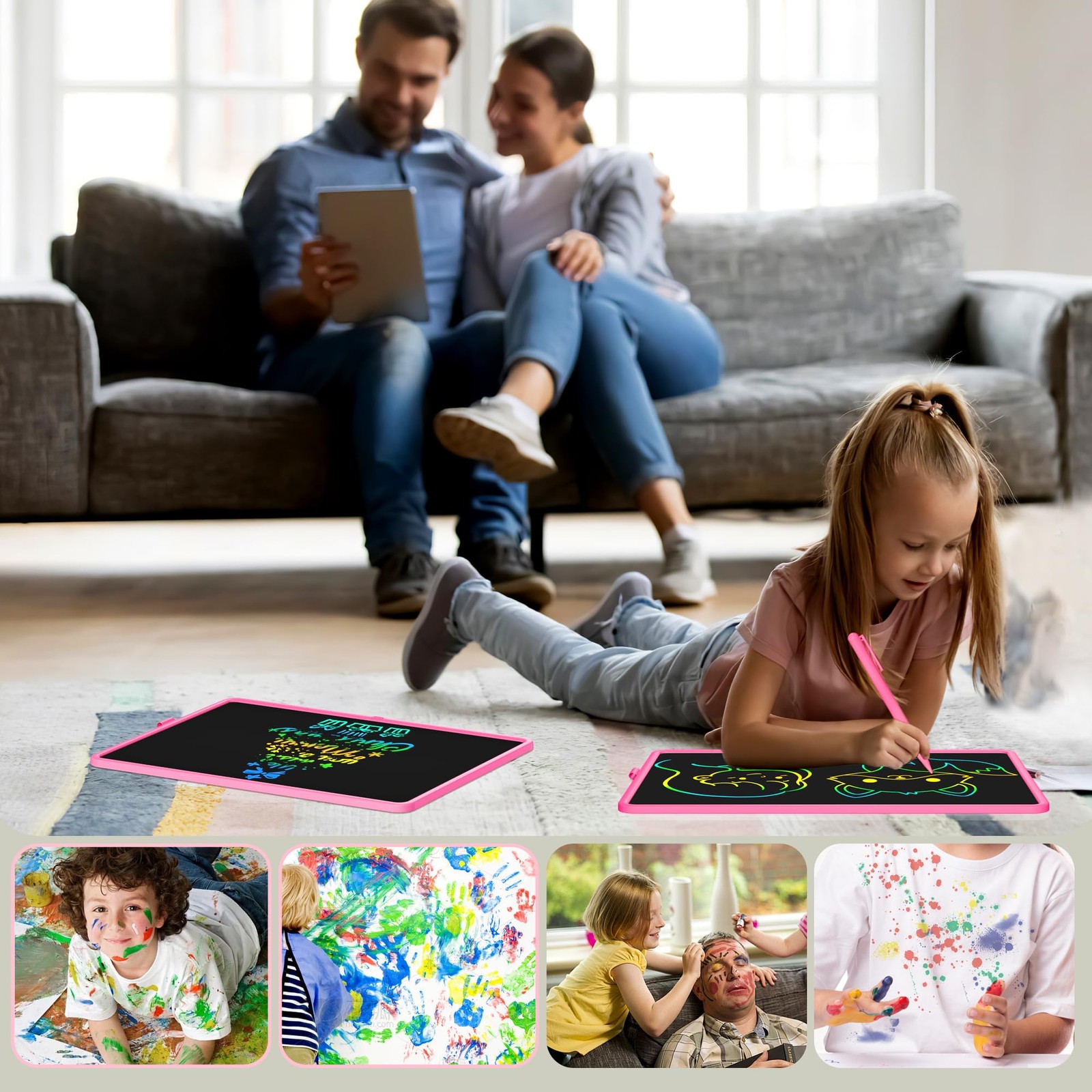 20" LCD Writing Tablet for Kids, Educational Drawing & Learning Toy, Mess-Free
