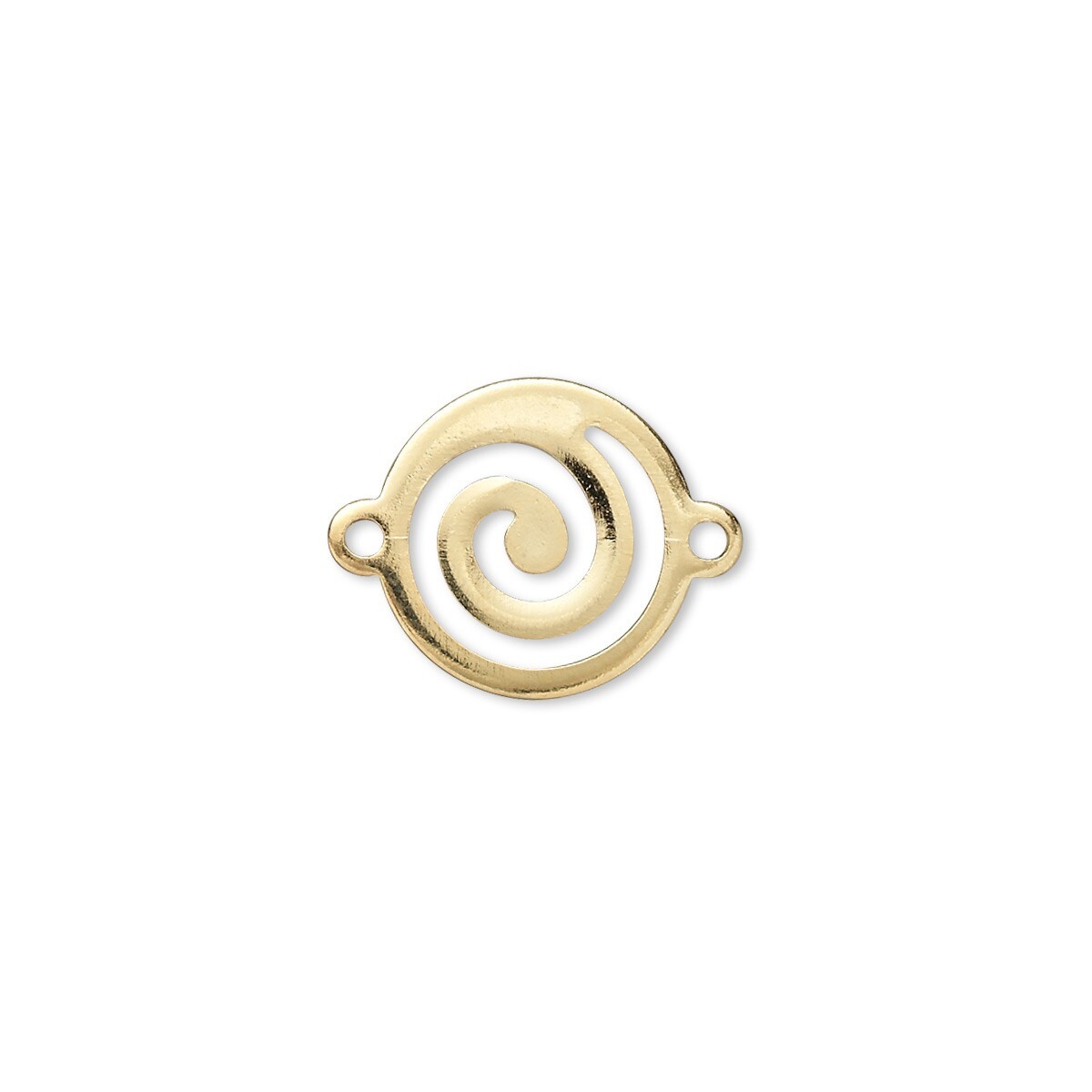 10 Gold Plated Brass Large 13mm Round Swirl 17x13mm Link Connectors