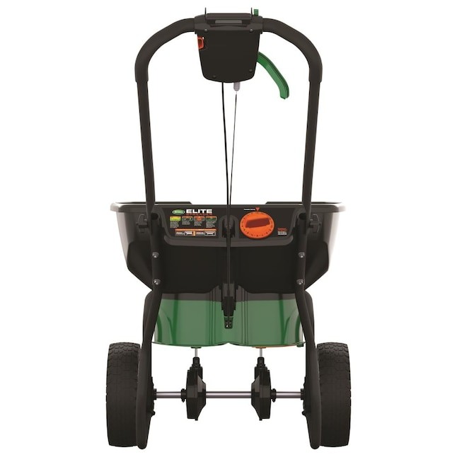 Scotts Elite Spreader Broadcast Spreader 80-lb Capacity Compatible with Ice Melt