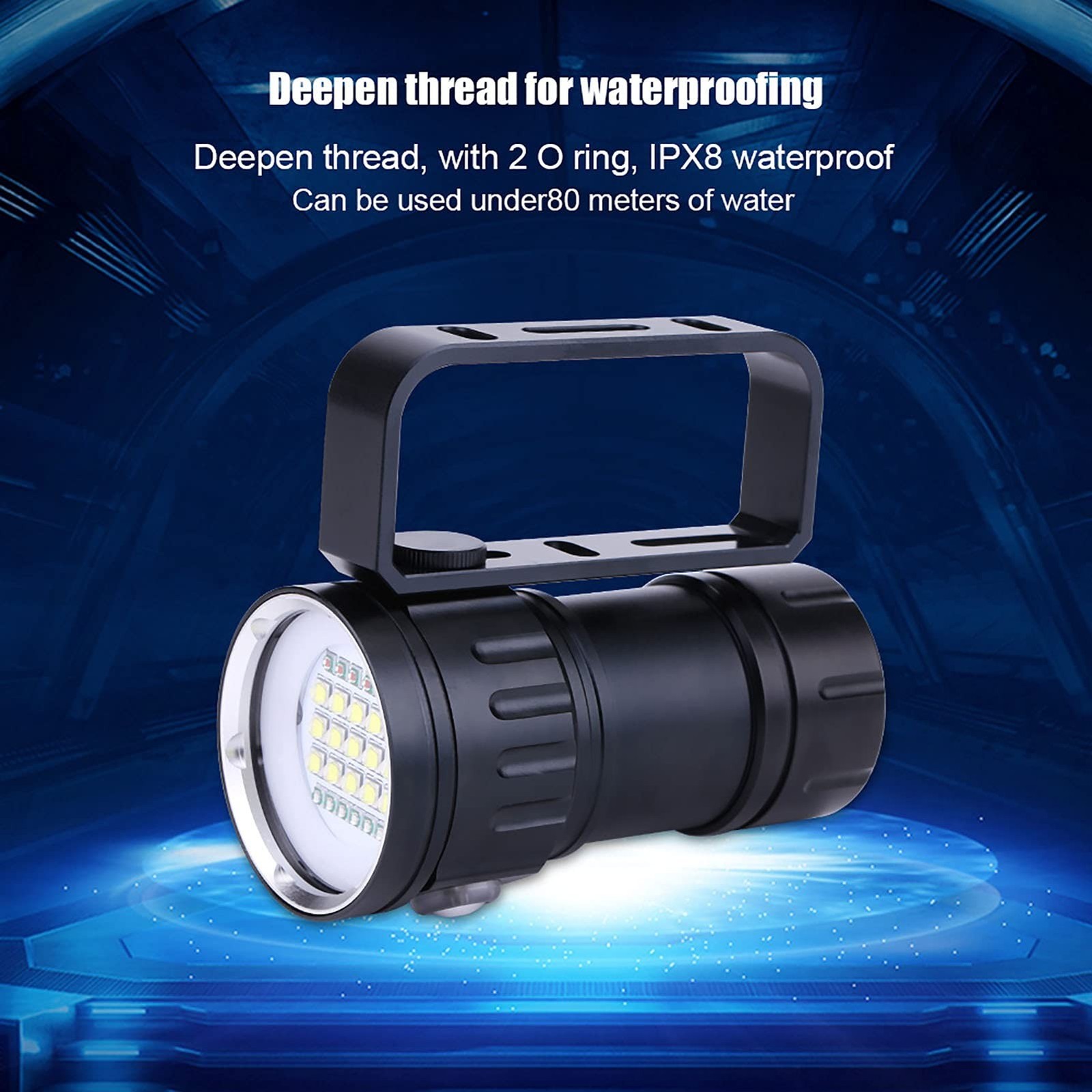 Dive Light, Diving Flashlight 18000 Lumen IPX8 Waterproof Diving Torch Scuba ...