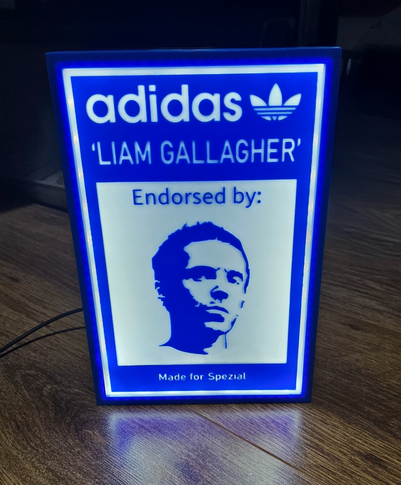 LG Endorsed, Made for Spezial 3D Printed USB C LED Light Box Liam Gallagher