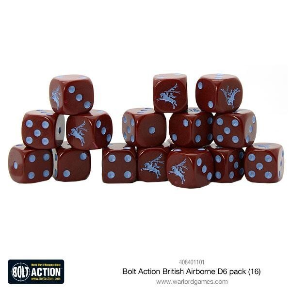 British Airborne d6 Pack - x16 Dice - Warlord Games - NIB