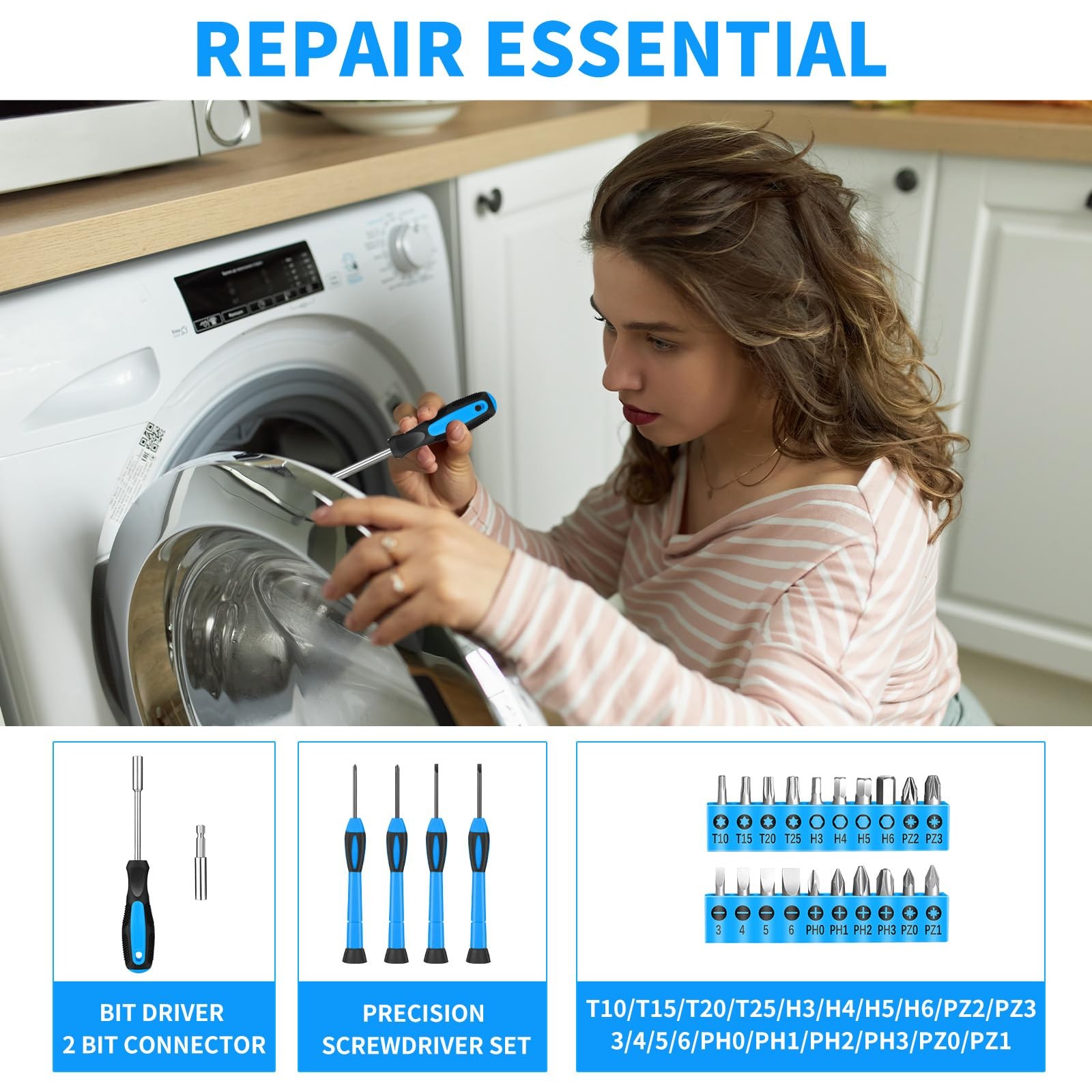 39 Piece Basic Household Tool Set With Storage Case For Home Repair DIY Projects